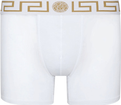 Versace White And Gold Greca Border Boxers