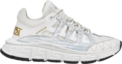 Versace White And Grey Trigreca Sneakers