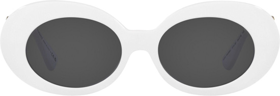 Versace White Oval Oversized Sunglasses