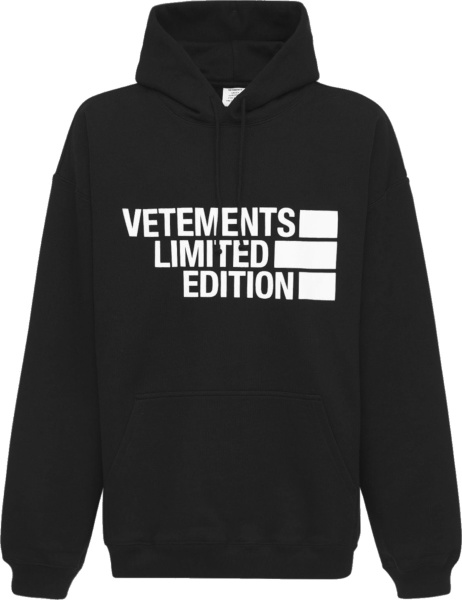 Vetements Black Limited Edition Logo Hoodie
