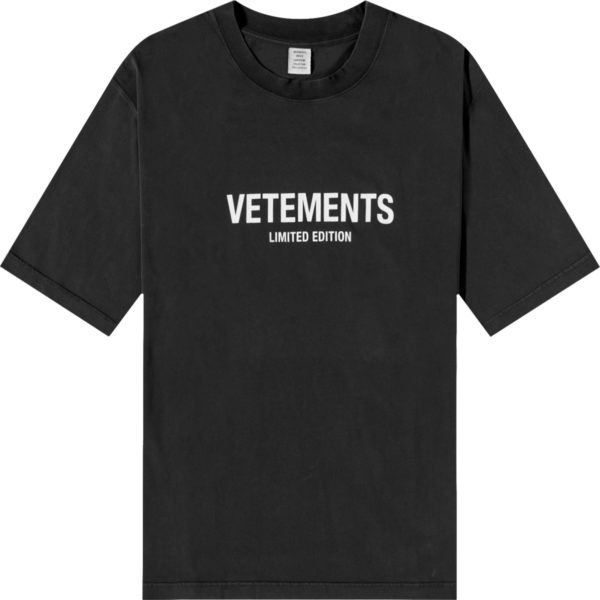 Vetements Black Limited Edition Logo T Shirt