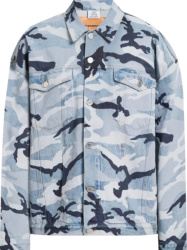 Vetements Blue Camouflage Print Denim Jacket