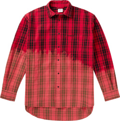 Vetements Red Check Bleached Flannel Shirt