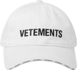 Vetements White Logo Adjustable Back Hat