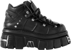 Vetements X New Rock Black Leather Platform Sneakers