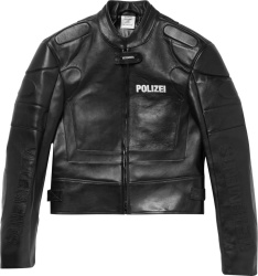 Vetemetns Black Leather Polizei Jacket