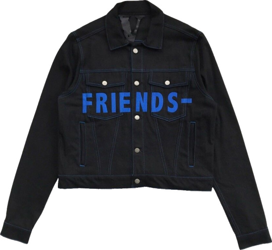 Vlone Black And Blue Friends Denim Jacket