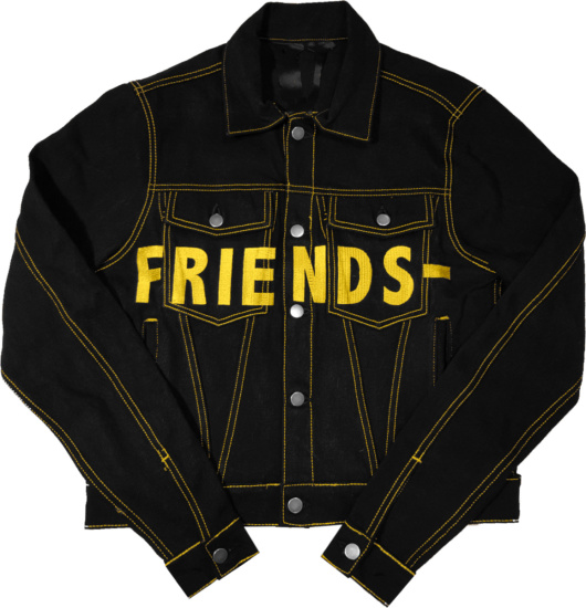 Vlone Black And Yellow Denim Friends Jacket