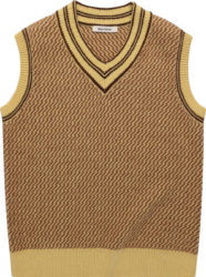 Wales Bonner Yellow Brown Clarinet Sweater Vest