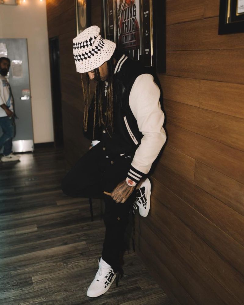 Wheezy Wearing an All Amiri SS21 Black & White Outfit