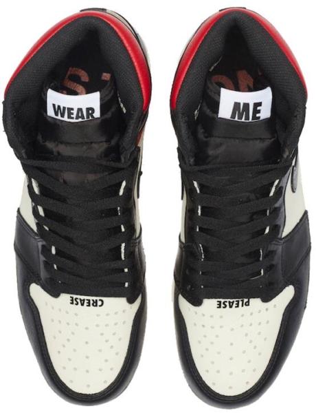 White And Black Jordans With Red Outsoles And Not For Reslae Print