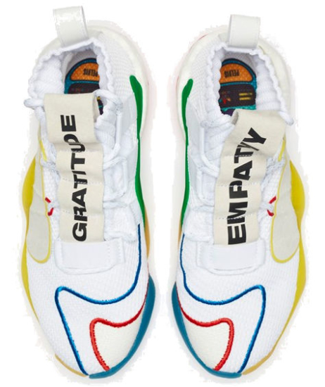 White Gratitude And Empachy Printed Sneakers Adidas X Pharrell