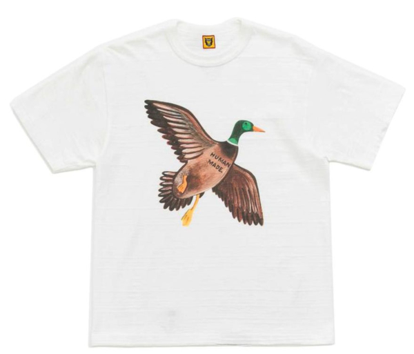White Human Made Duck Print T Shirt Worn By Pharrell