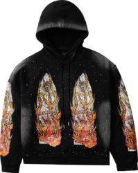 Who Decides War Black And Flame Stained Glass Window Hoodie