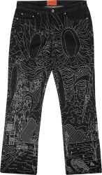 Who Decides War Black Duality Embroidered Jeans