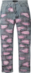 Who Decides War Blue And Pink Rip Sripture Jeans