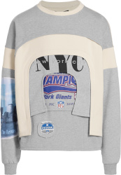Who Decides War Grey College Logo Layered Arch Sweatshirt