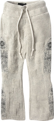 Who Decides War Ivory Waffle Knit Stained Glass Window Patch Sweatpants