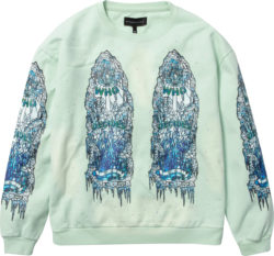Who Decides War Light Green And Icy Stained Glass Window Sweatshirt