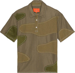 Who Decides War Olive Green Digi Abstract Polo Shirt