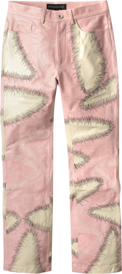 Who Decides War Pink Leather Amalgamated Pants