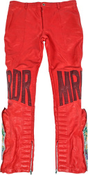 Red Leather 'MRDR' Pants