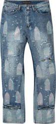 Who Decides War White Rhinestone Cathedral Window Jeans
