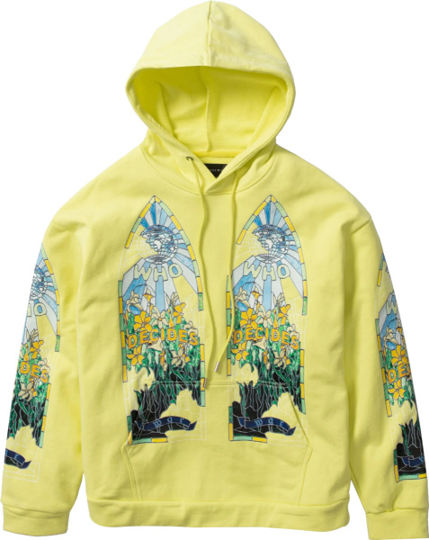 Who Decides War Yellow Broken Stained Glass Fragmented Hoodie
