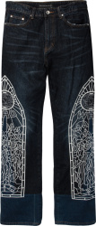 Who Decides Wear Deep Indigo Stained Glass Window Cowboy Jeans