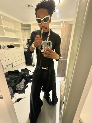 Wiz Khalifa Balenciaga Spike Sunglasses Nologo Tee Bottle Opener Belt Double Layered Jeans Square Toe Shoes