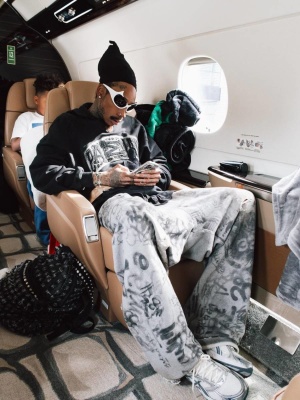 Wiz Khalifa Balenciaga Sunglasses Skater Hoodie Skater Swatpants Asics Sneakers