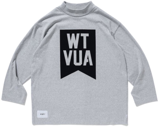 Wtaps Black Logo Print Grey Mock Turtleneck Shirt Worn By Logic