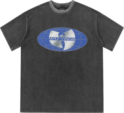 Wu Tang Black And Blue Globe Logo T Shirt