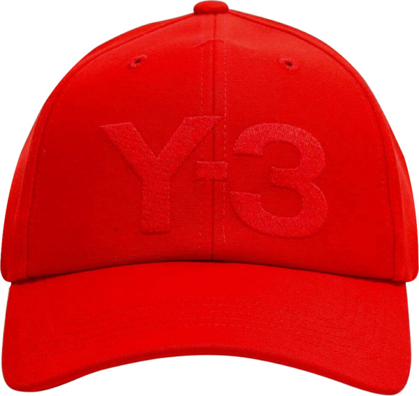 Y3 Logo Embroidered Red Hat