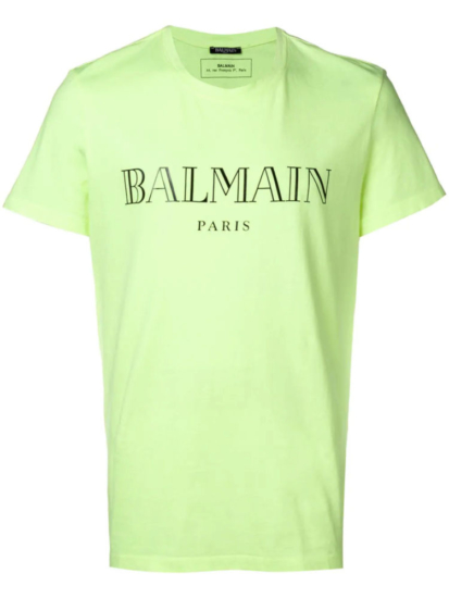 Balmain Neon Yellow Logo T-Shirt | INC STYLE