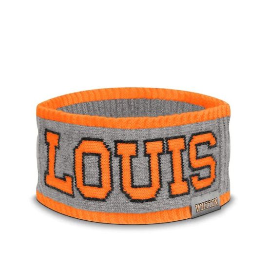 Louis Vuitton Grey & Orange 'Fluo Louis' Headband | Incorporated Style