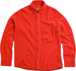 Zegna X The Elder Statesman Red Textured Knit Osai Overshirt Tck60a6 Shr R05